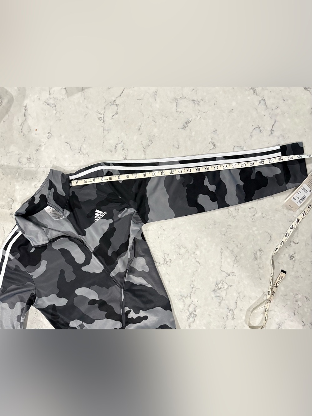 NWT ADIDAS Youth Large (14/16) Black & Gray Camo Lightweight Track Jacket - Picture 7 of 7